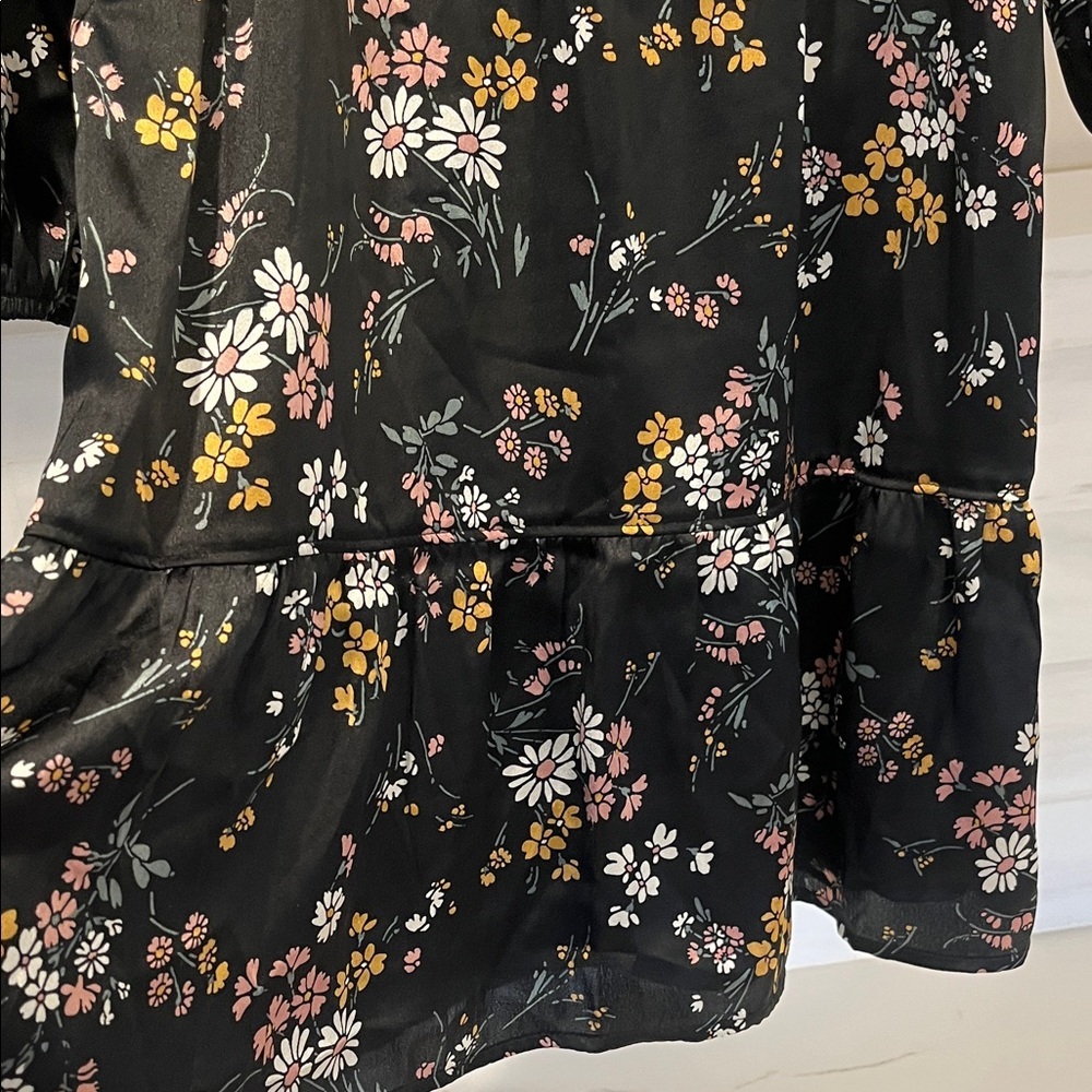 Abercrombie Kids Satin Floral Tiered Dress size 11/12 - Picture 4 of 12
